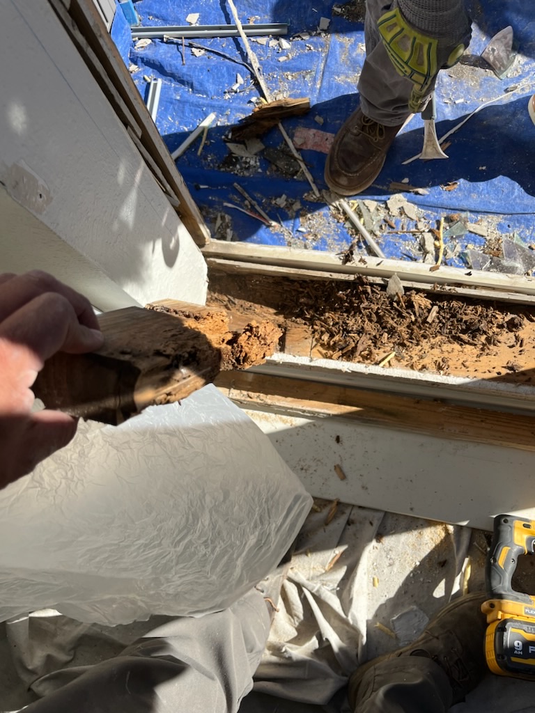 Wood rot from aluminum windows